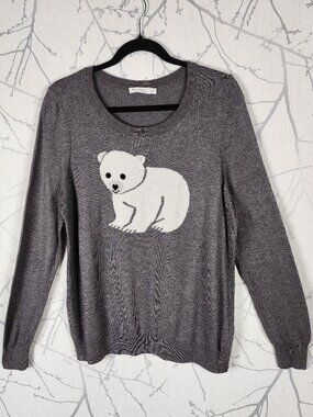 Revolution Gray Baby Polar Bear Printed Crewneck Sweater